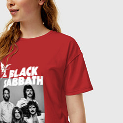 Футболка оверсайз женская Black Sabbath rock, цвет: красный — фото 2