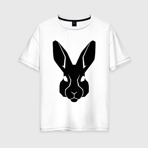 Женская футболка оверсайз Rabbit head / Белый – фото 1