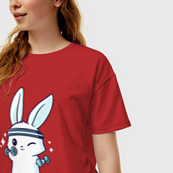 Футболка оверсайз женская Gym bunny, цвет: красный — фото 2