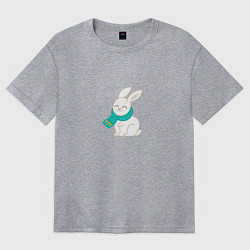 Женская футболка оверсайз Милый кролик - символ 2023 года