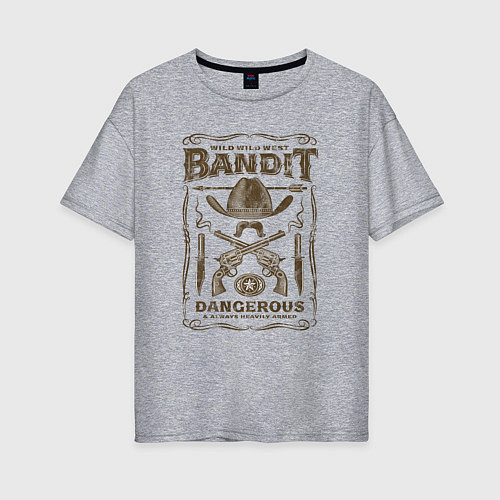 Женская футболка оверсайз Bandit / Меланж – фото 1