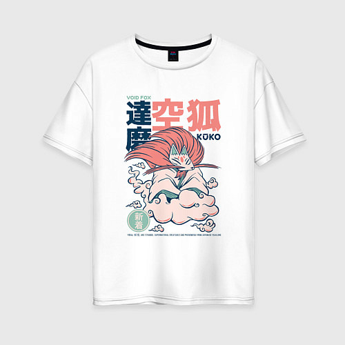 Женская футболка оверсайз Японский ёкай Куко / Белый – фото 1
