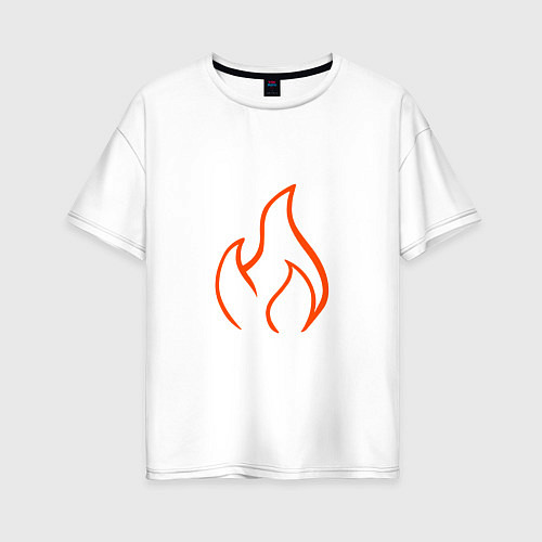 Женская футболка оверсайз Схематичный огонек / Белый – фото 1