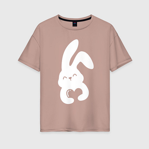 Женская футболка оверсайз Lovely bunny / Пыльно-розовый – фото 1