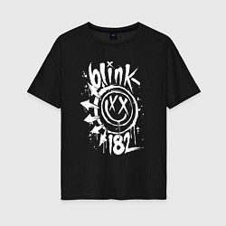 Женская футболка оверсайз Blink 182 logo
