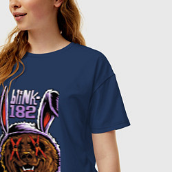 Футболка оверсайз женская Blink bear, цвет: тёмно-синий — фото 2