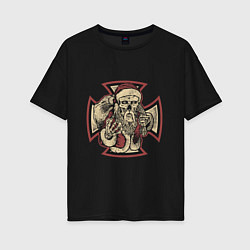 Женская футболка оверсайз Skeletor Santa