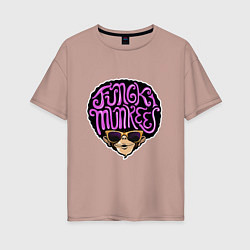 Футболка оверсайз женская Funky monkey, цвет: пыльно-розовый