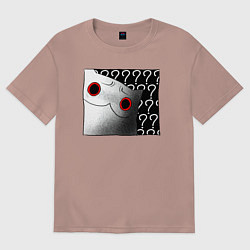 Женская футболка оверсайз Мрачный кот задаётся вопросом