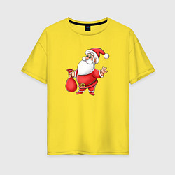 Женская футболка оверсайз Красный Дедушка Мороз