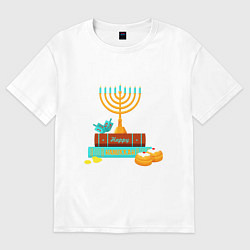 Женская футболка оверсайз Happy Hanukkah