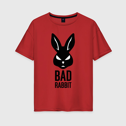 Женская футболка оверсайз Bad rabbit / Красный – фото 1