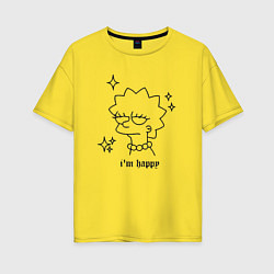 Женская футболка оверсайз Happy Lisa
