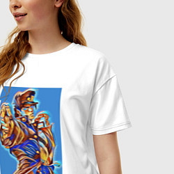 Футболка оверсайз женская Дзётаро Кудзё - главный персонаж, цвет: белый — фото 2