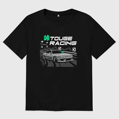 Женская футболка оверсайз Toyota Supra арт / Черный – фото 1