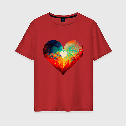Женская футболка оверсайз My Heart / Красный – фото 1