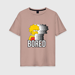 Женская футболка оверсайз Лиза Симпсон - bored