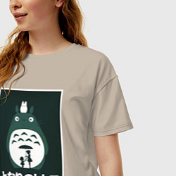 Футболка оверсайз женская Totoro poster, цвет: миндальный — фото 2