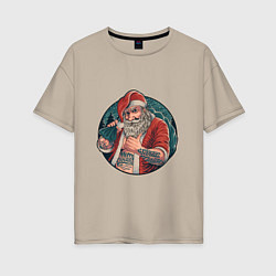 Женская футболка оверсайз Крутой Санта Клаус