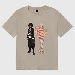 Футболка оверсайз женская Уэнсдэй и Энит, цвет: миндальный