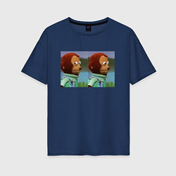 Женская футболка оверсайз Мем с обезьяной
