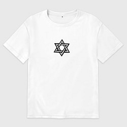 Футболка оверсайз женская Давидова звезда, цвет: белый