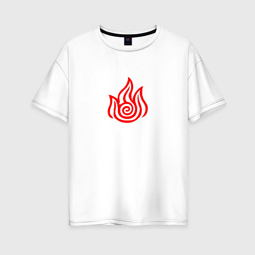 Женская футболка оверсайз Рисованный символ народа огня / Белый – фото 1