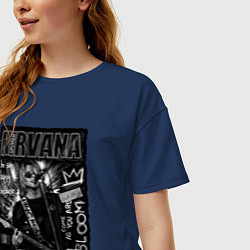 Футболка оверсайз женская Nirvana grunge 2022, цвет: тёмно-синий — фото 2