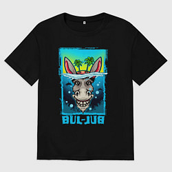 Женская футболка оверсайз Улыбающийся осёл остров