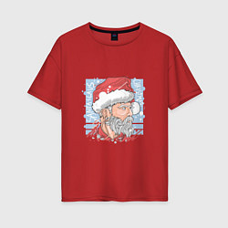 Женская футболка оверсайз Claus christmas