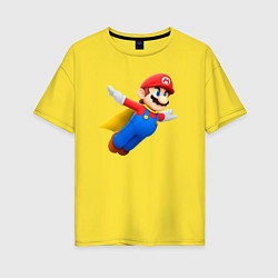 Женская футболка оверсайз Марио в полёте