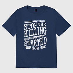 Женская футболка оверсайз Нож и надпись