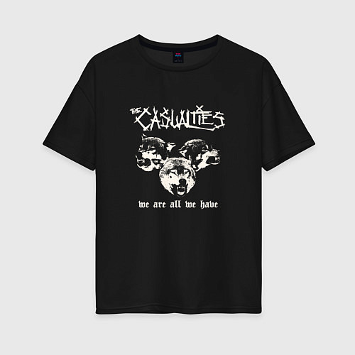 Женская футболка оверсайз The casualties панк рок группа / Черный – фото 1
