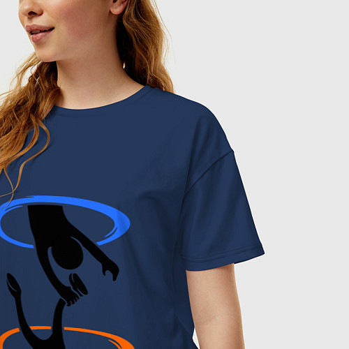 Женская футболка оверсайз Вечный полет (портал) / Тёмно-синий – фото 3