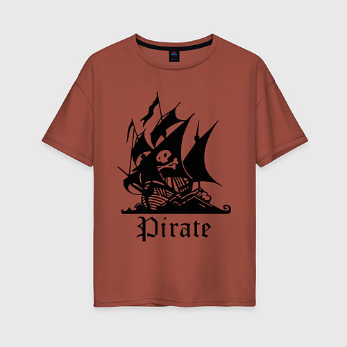 Женская футболка оверсайз Пират / Кирпичный – фото 1