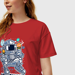Футболка оверсайз женская Мороженое для космонавта, цвет: красный — фото 2