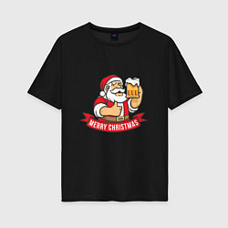 Женская футболка оверсайз Christmas beer