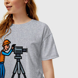 Футболка оверсайз женская Оператор, цвет: меланж — фото 2
