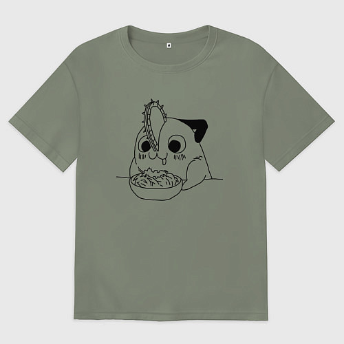 Женская футболка оверсайз Почита Человек бензопила / Авокадо – фото 1