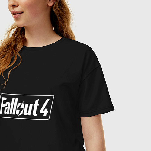 Женская футболка оверсайз Fallout 4 - computer game - action / Черный – фото 3