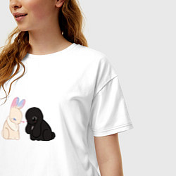 Футболка оверсайз женская Энид и Уэнсдэй, цвет: белый — фото 2