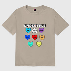 Футболка оверсайз женская Undertale - души 8 людей, цвет: миндальный