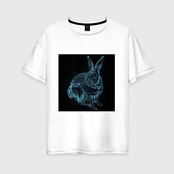 Женская футболка оверсайз Водяной кролик