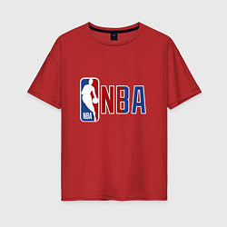 Футболка оверсайз женская NBA - big logo, цвет: красный