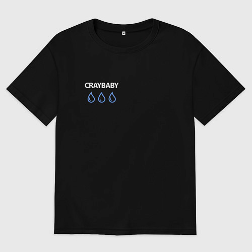 Женская футболка оверсайз Crybaby art / Черный – фото 1