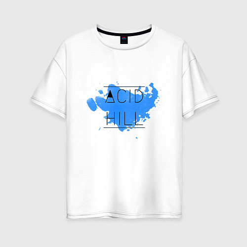 Женская футболка оверсайз Acid hill blue / Белый – фото 1