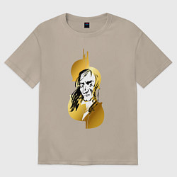 Женская футболка оверсайз Золотая скрипка Паганини