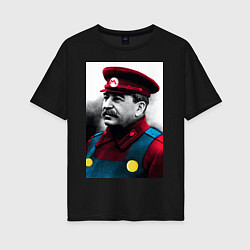 Женская футболка оверсайз Иосиф Виссарионович Сталин - memes Mario