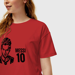 Футболка оверсайз женская Messi 10, цвет: красный — фото 2