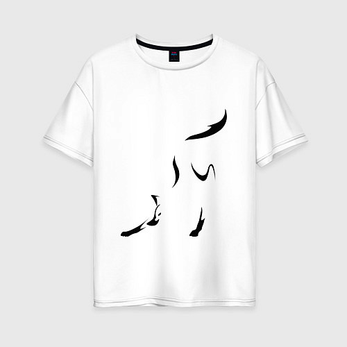 Женская футболка оверсайз Хитрая лисица / Белый – фото 1